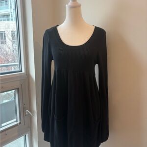 Black Long Sleeve Tunic Top #y2k